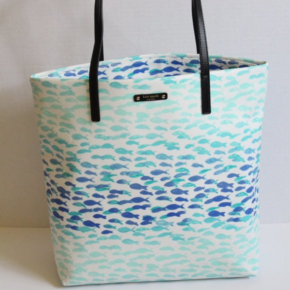 NWT Kate Spade Make A Splash PLENTY OF FISH Tote - Picture 1 of 10